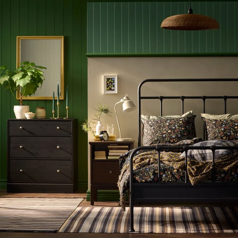 Floral Black Bedding Set